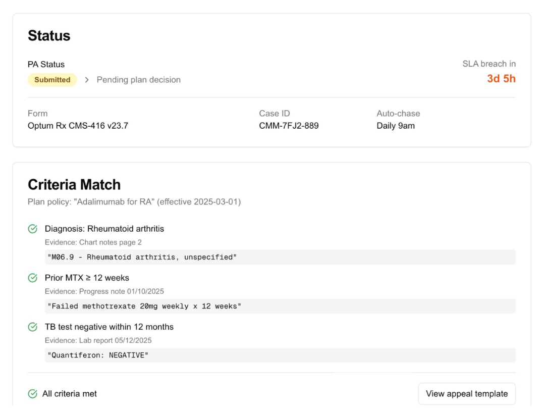 AI for medical prior authorizations with automated rule checks