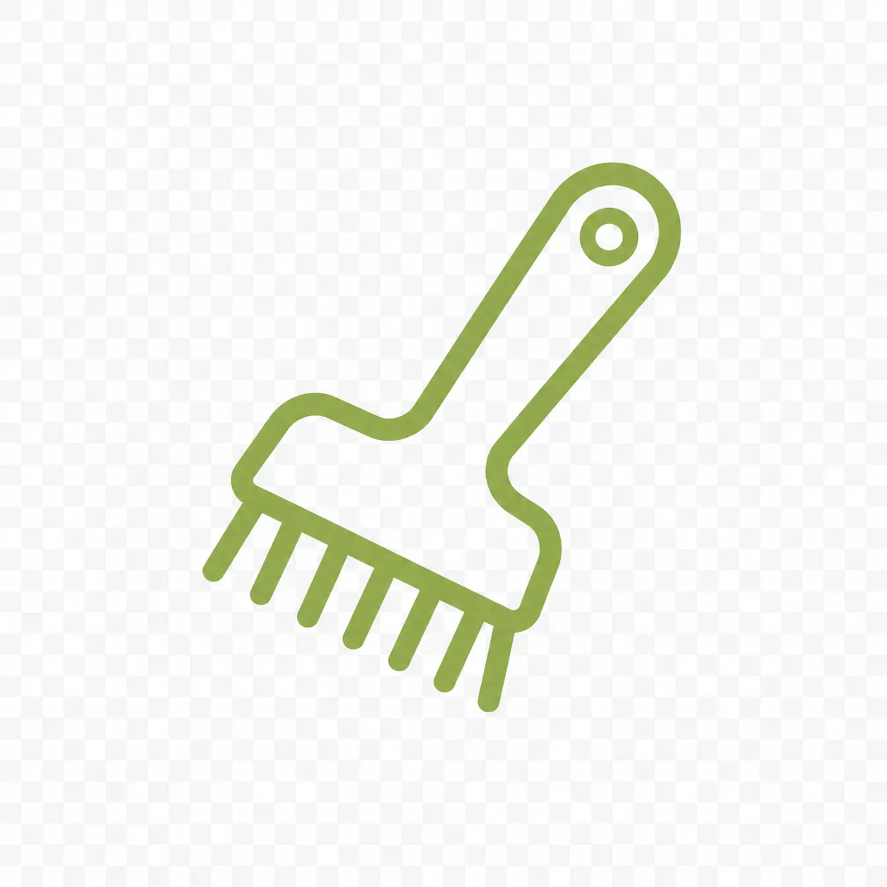 Grüne Bürstensymbol mit Griff