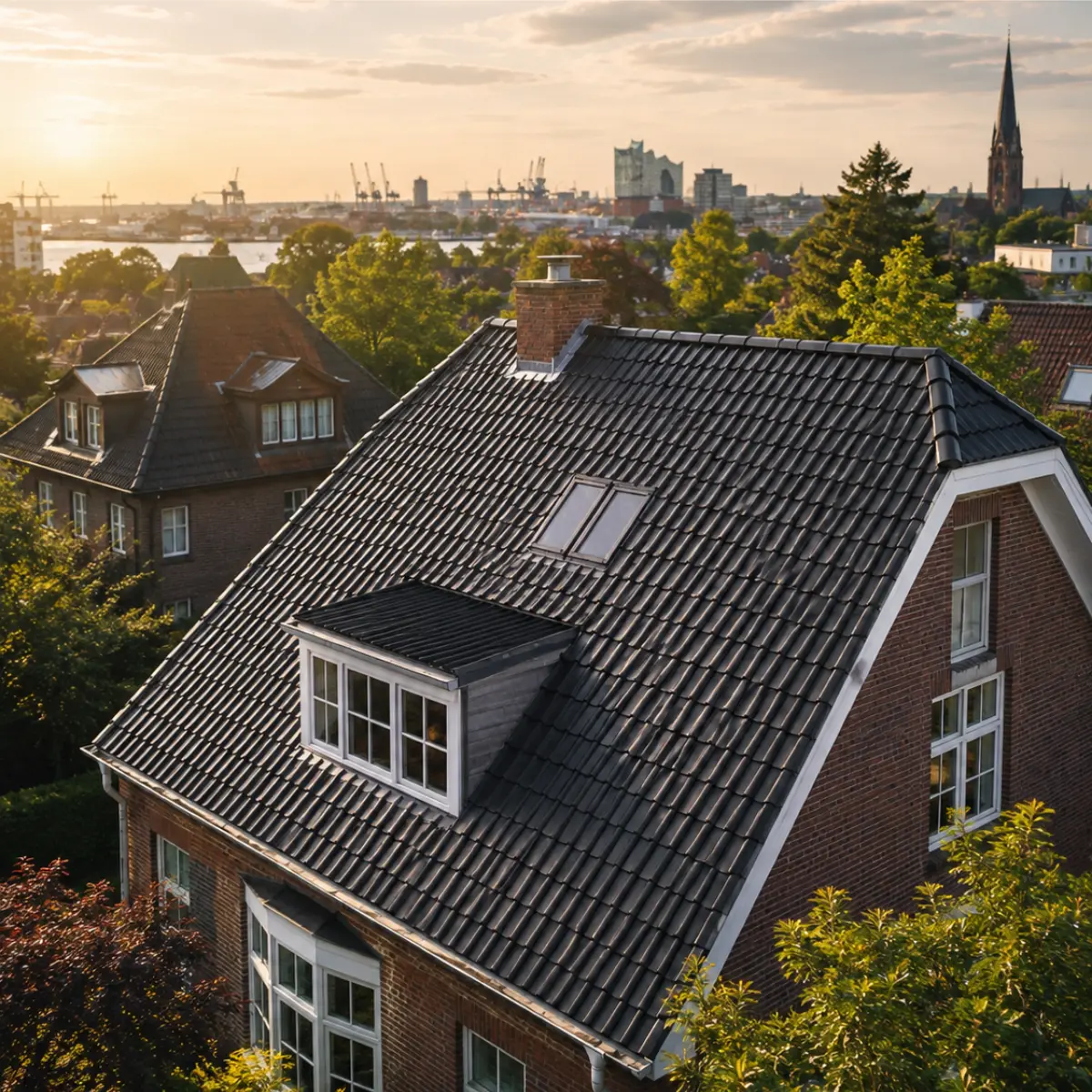Gereinigtes Wohnhausdach in Hamburg – professionelle Dachreinigung in Hamburg