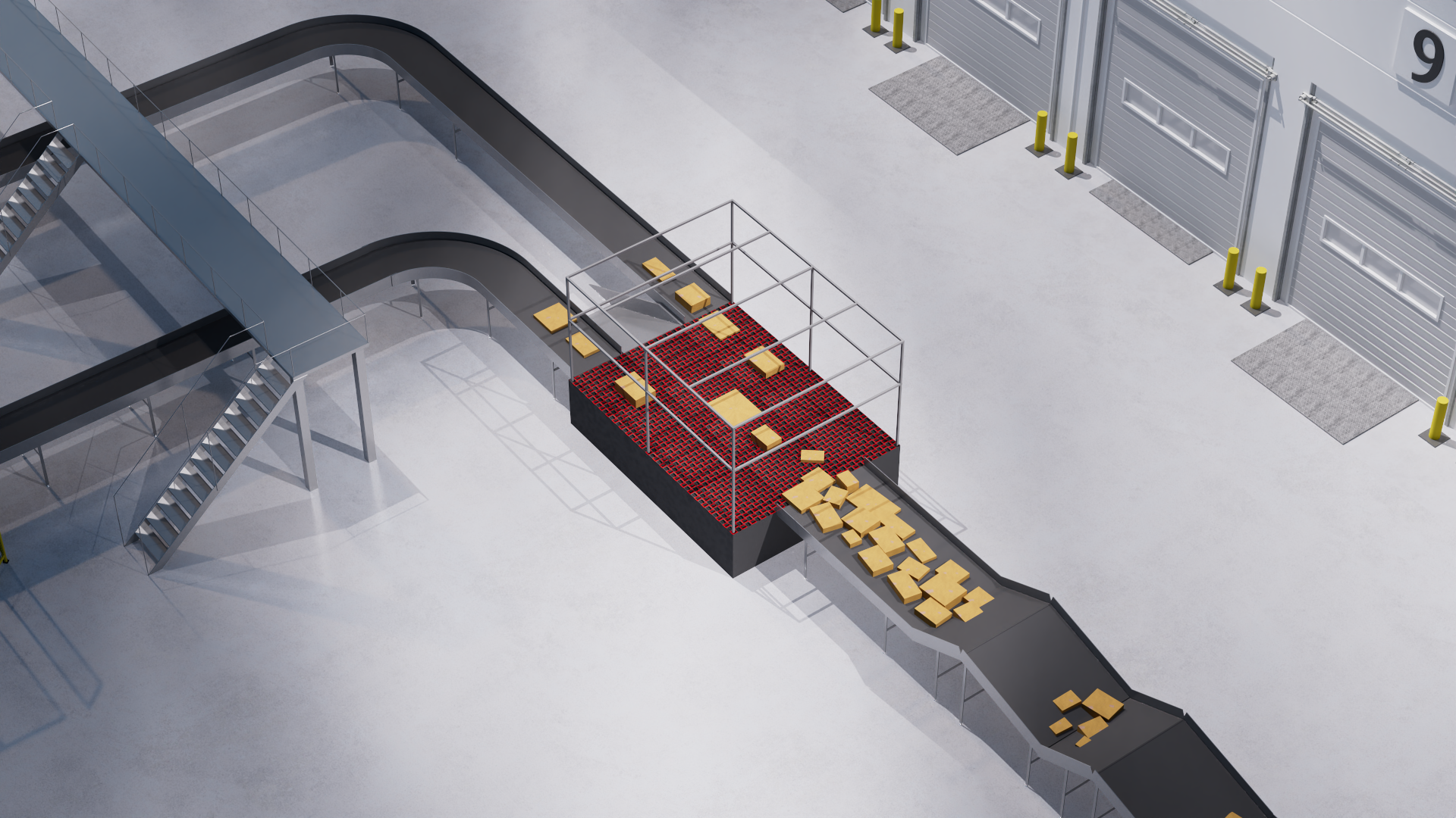 The cross-docking system in operation