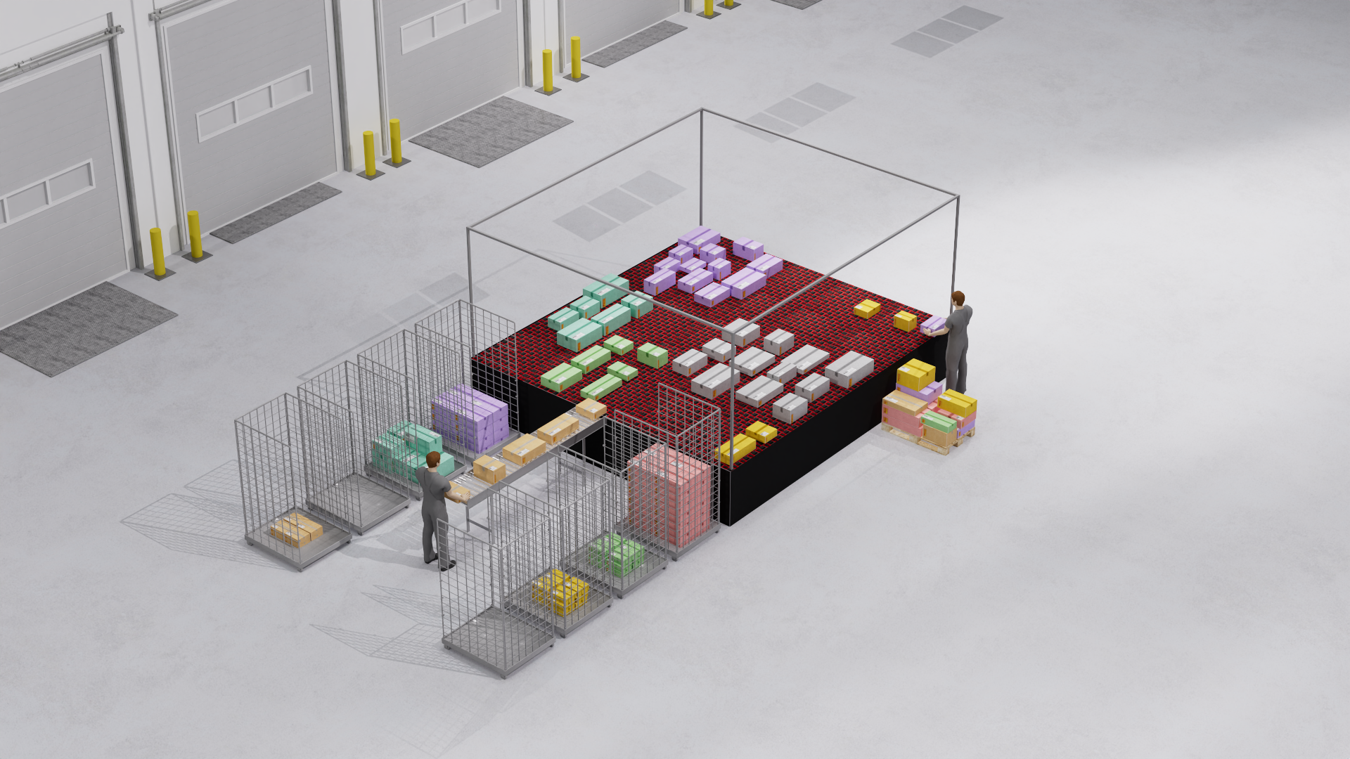 Phase 1 — 5×5 m system with manual infeed