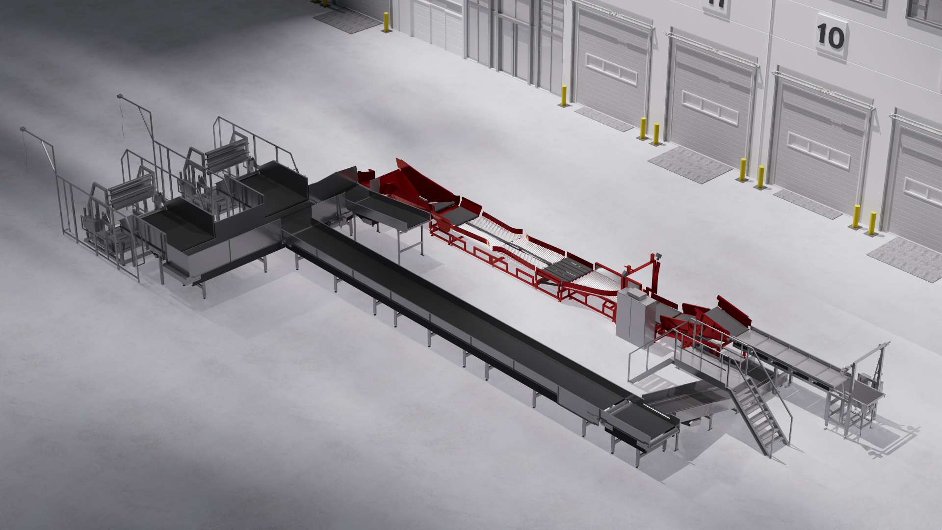 The same floor space with a rigid, multi-stage automated layout