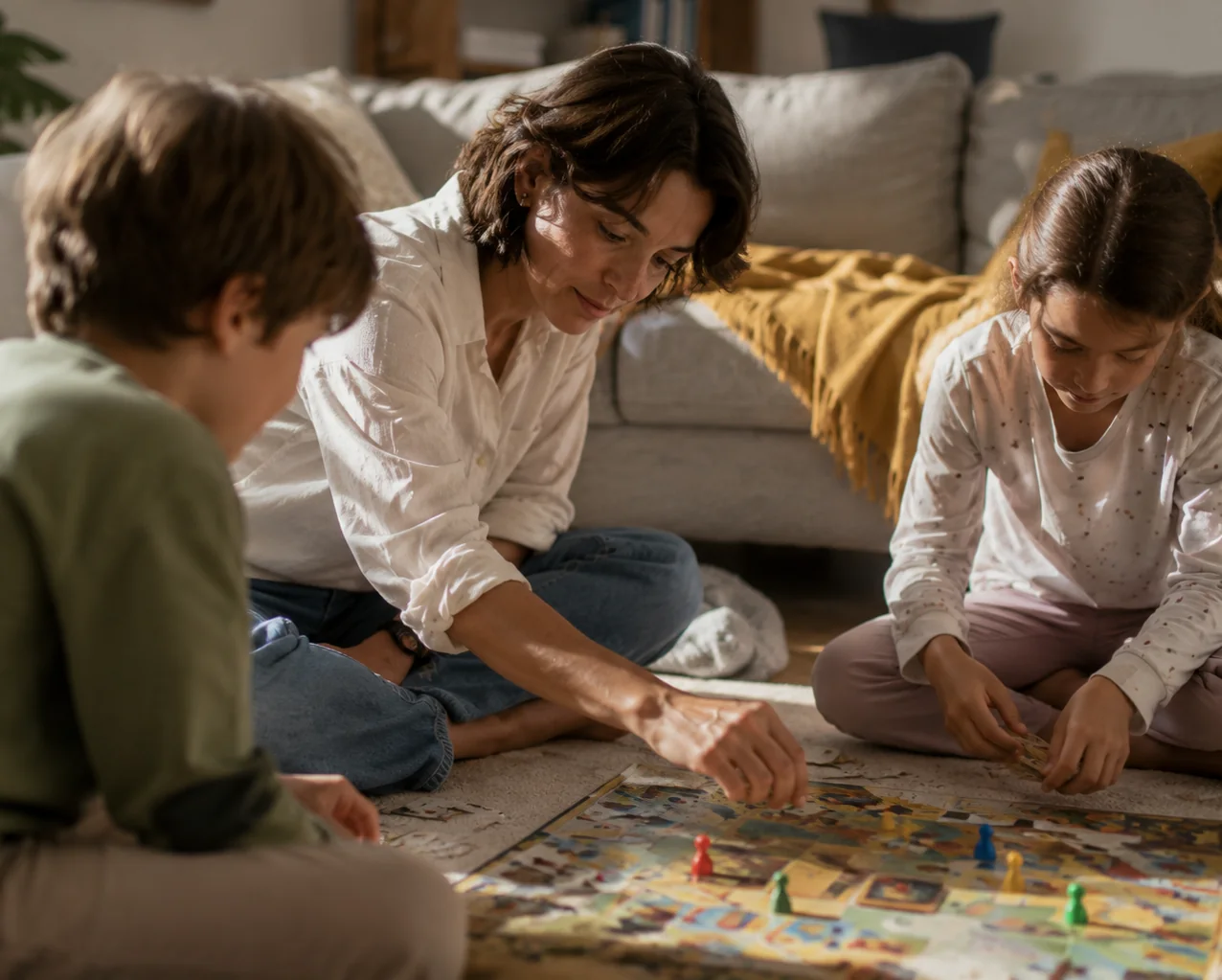 Des parents et leurs enfants à la maison