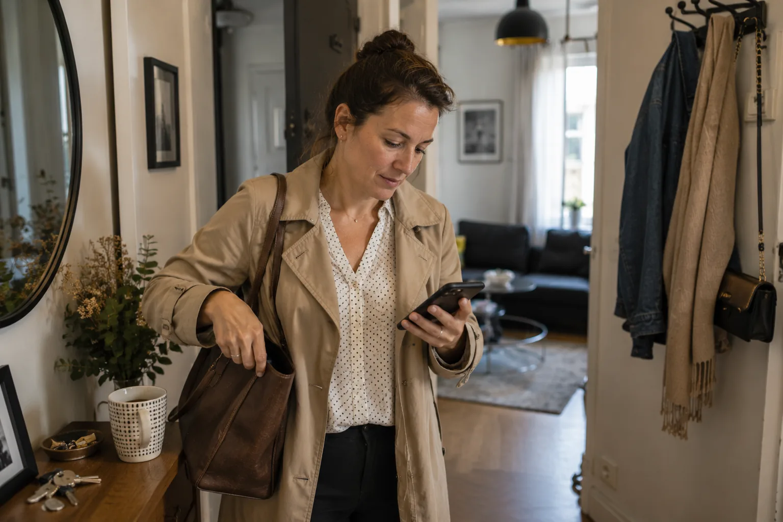 Une salariée à temps partiel garde des enfants près de chez elle