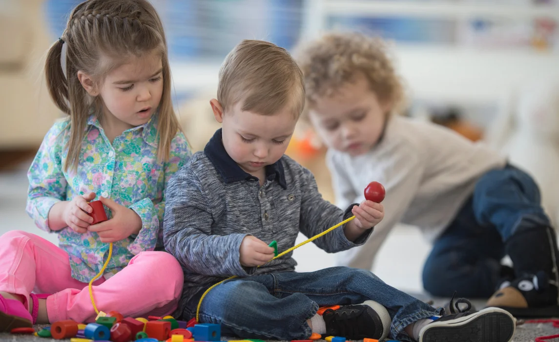 kid playing with a toy
