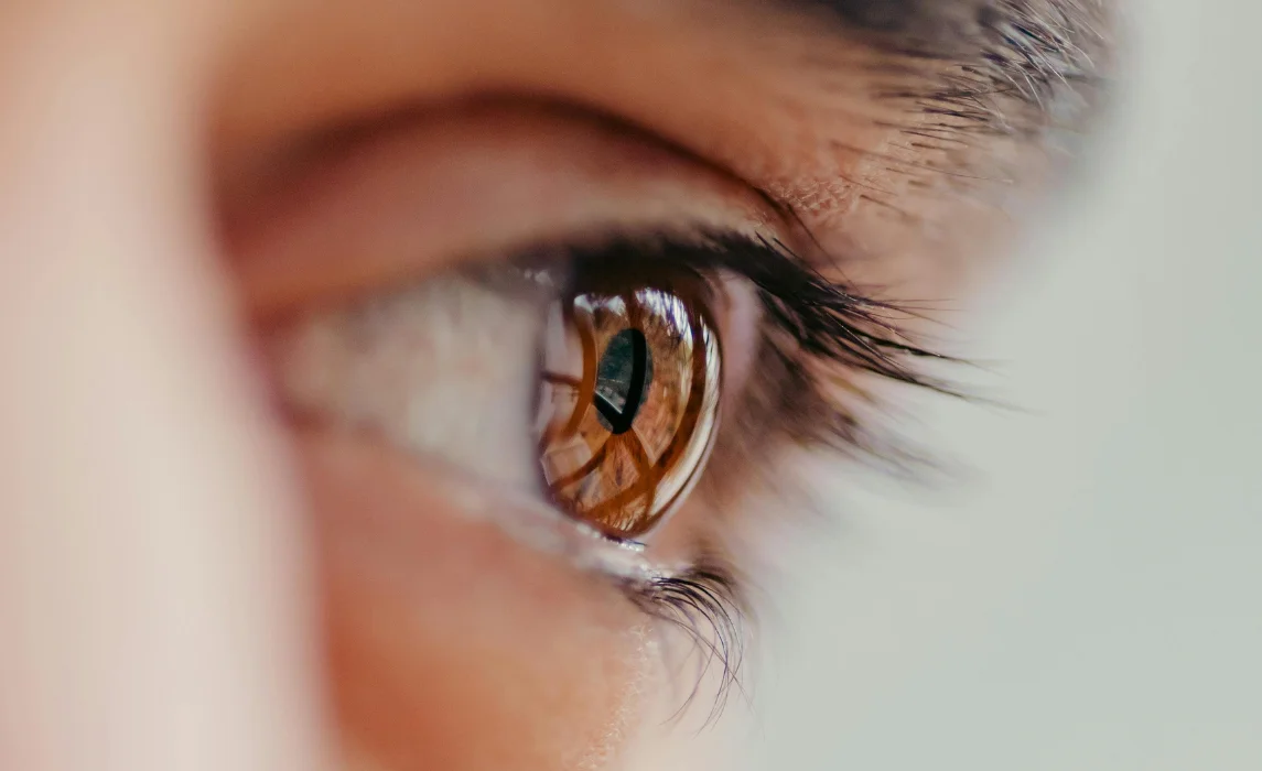 close up of the eyes