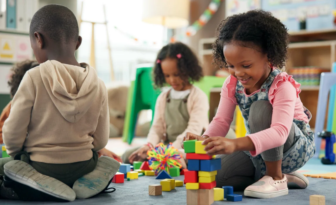kids playing with blocks