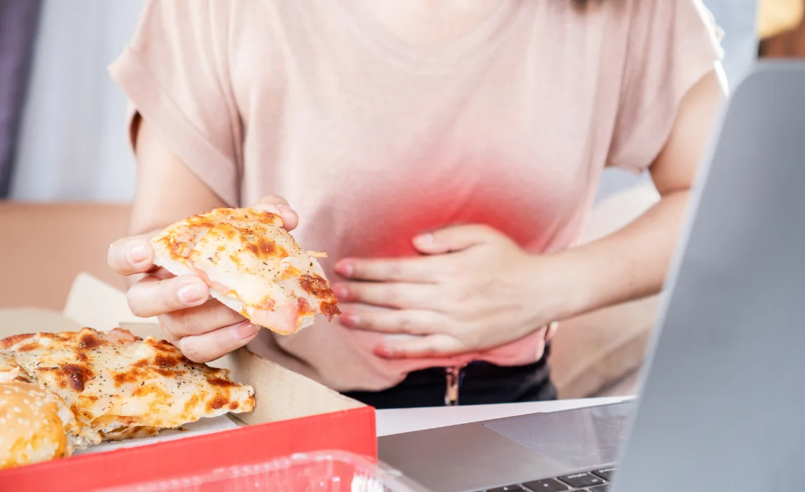 girl overeating