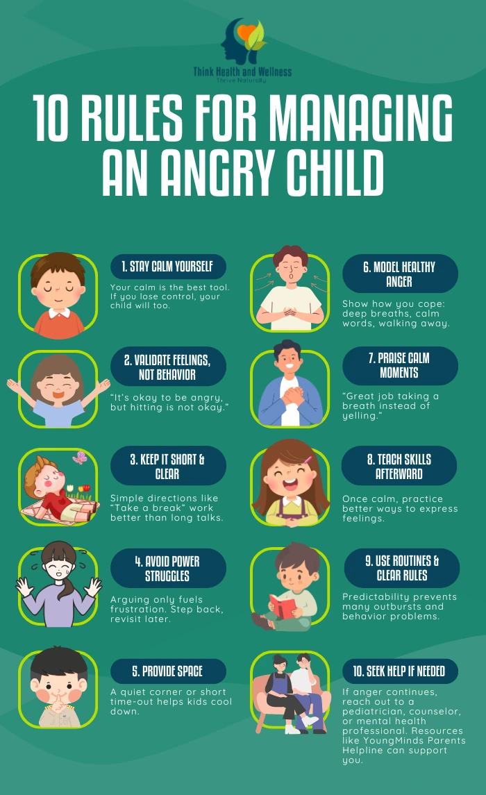 how to deal with angry kids infographics