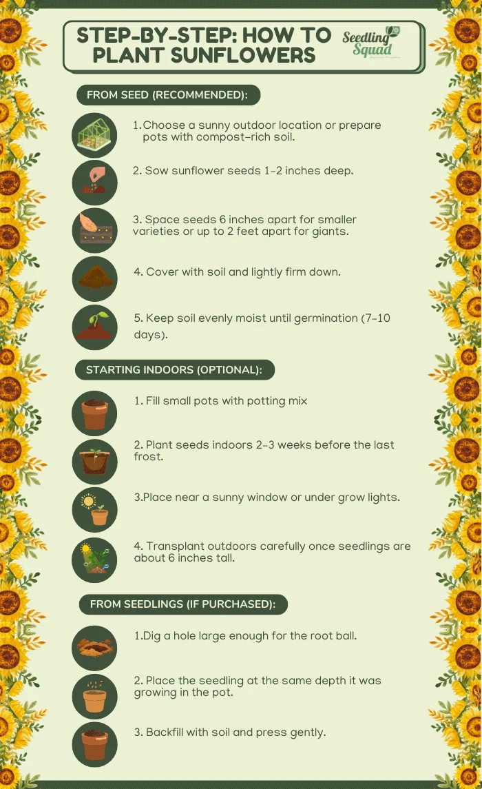 Step-by-Step: How to Plant Sunflowers infographics