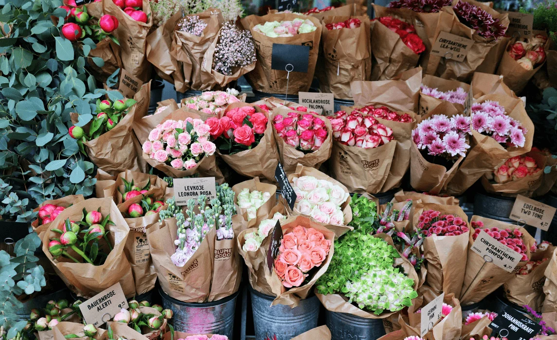 a wide variety of flowers