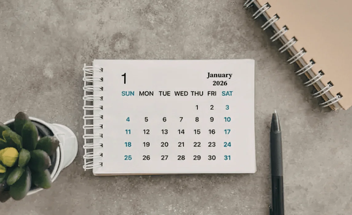 closeup of calendar