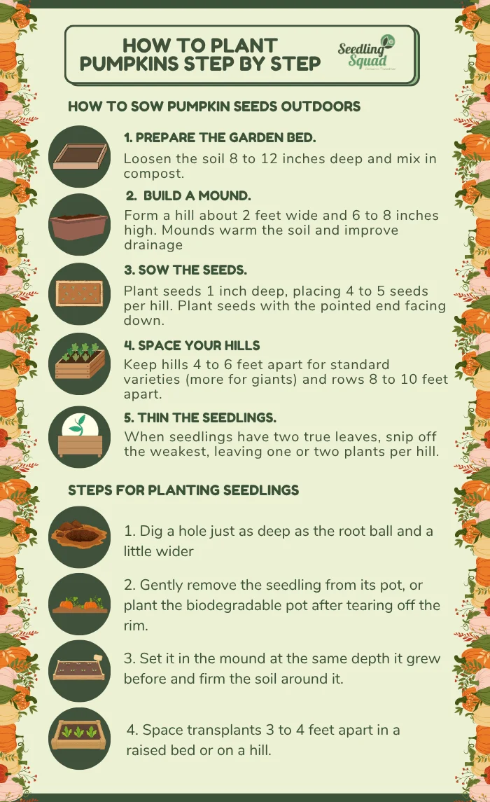 How to Plant Pumpkins Step by Step infographic