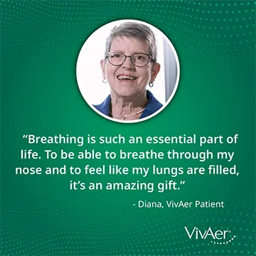 testimonial from Diana, a VivAer® patient