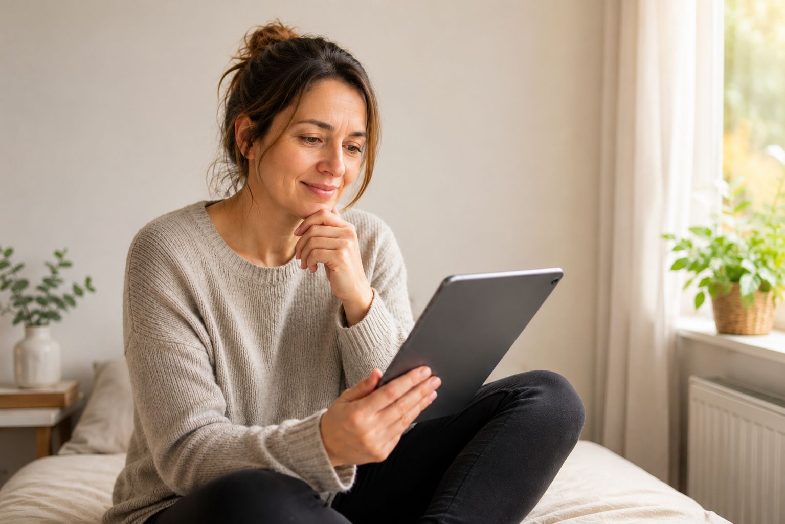 Frau nimmt Online an einem Coaching der DGO teil