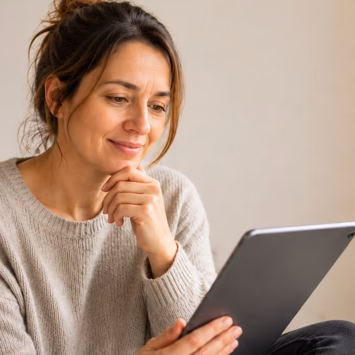 Frau nimmt Online an einem Coaching der DGO teil