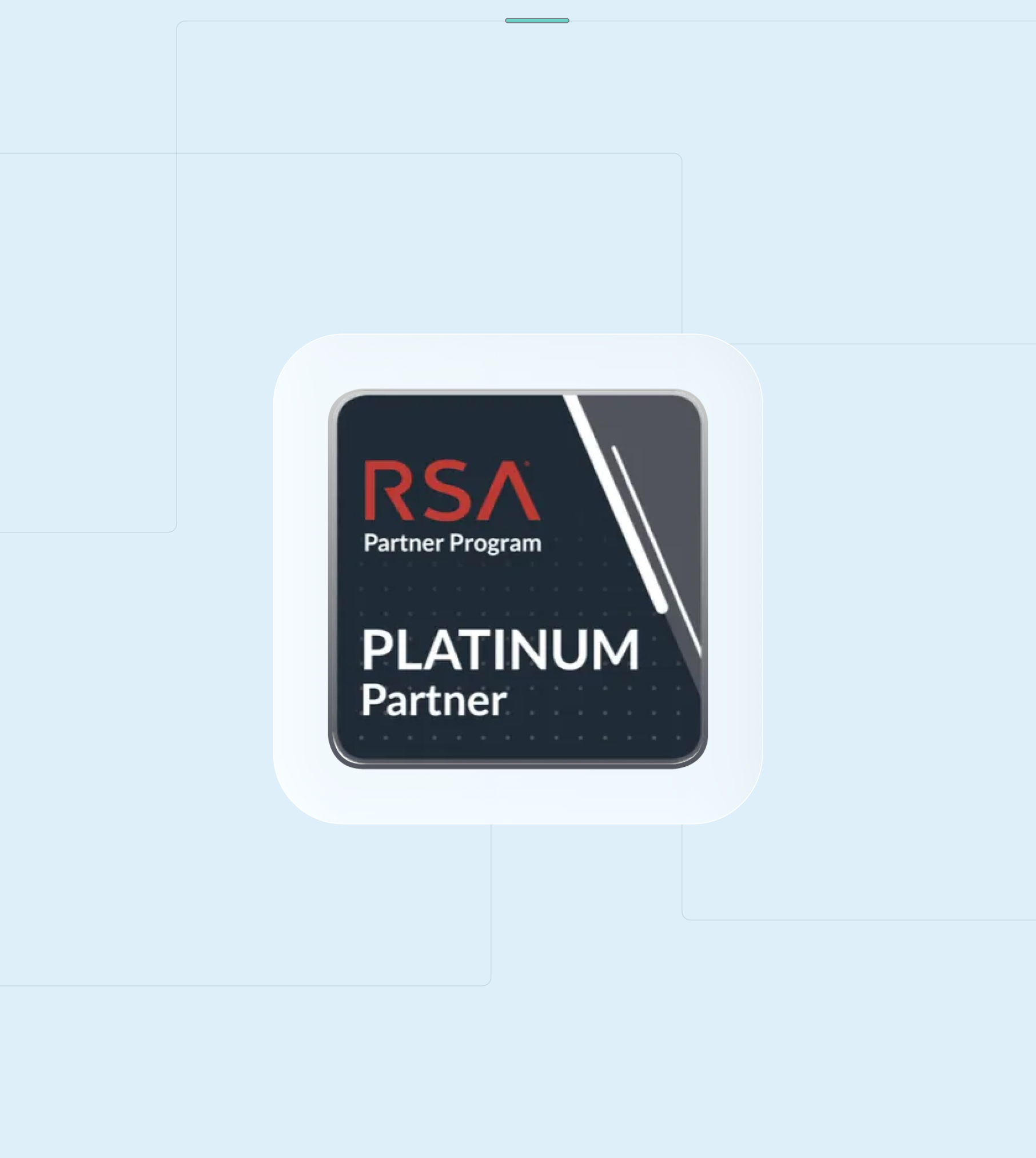 Handen van twee mensen die elkaar vasthouden met een transparant vierkant in het midden met het RSA Partner Program Gold Partner logo.