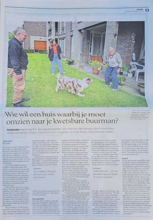 Butterfly Effect in de krant: publicatie in Trouw