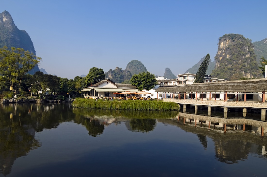Arriving in Yangshuo village via the Li River