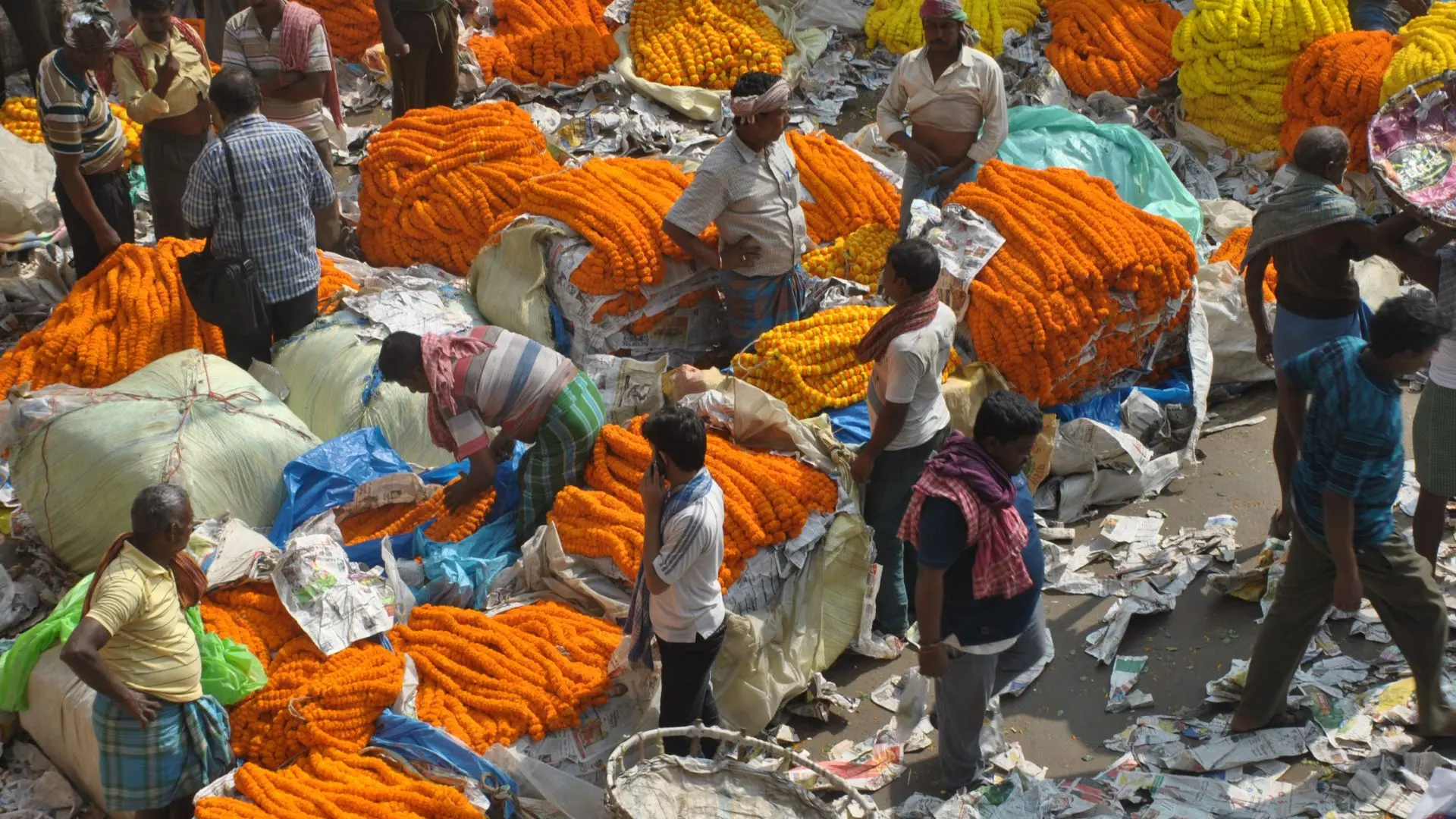 Ghat flower market, Kolkata