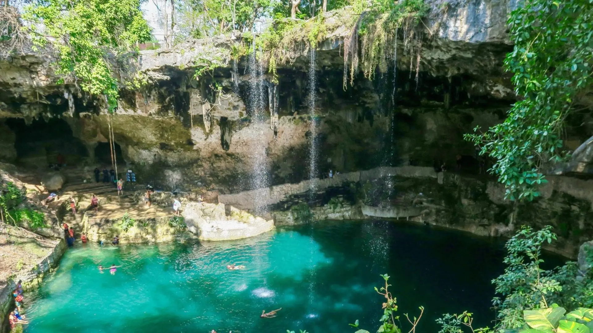 Cenotes in the Yucatán Peninsula (natural sinkholes)