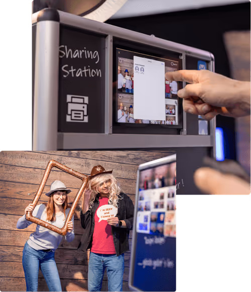 Zwei Bilder der Fotobox 