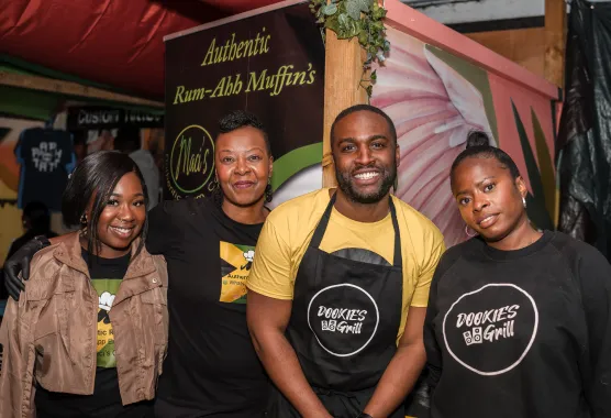 Group of food vendors at event