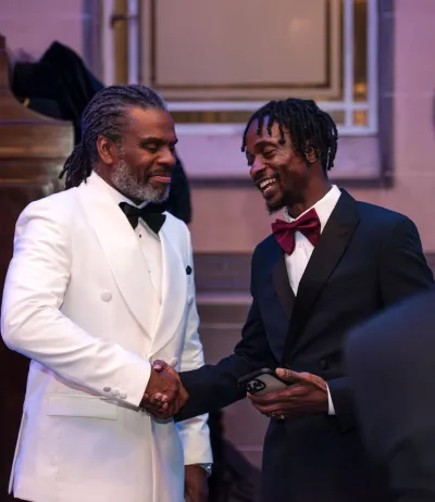 Two men doing a handshake