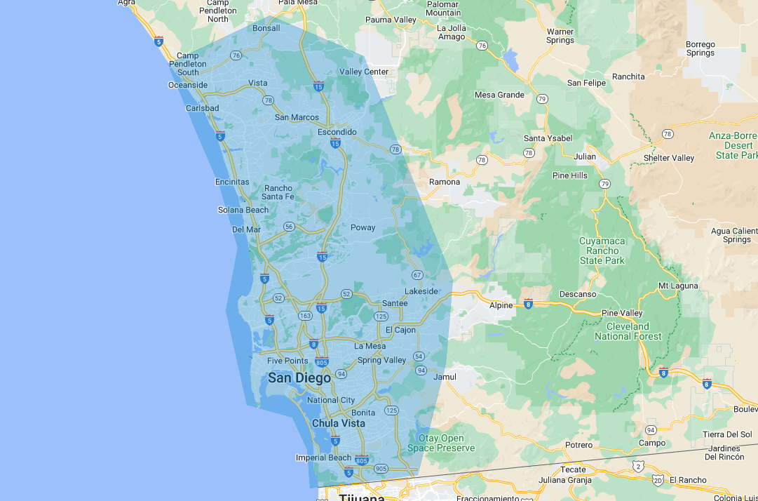 Map of Snap Clean service areas