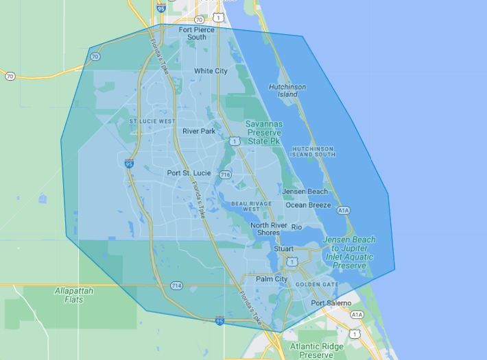Map of Snap Clean service areas