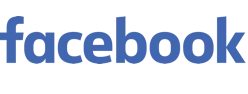 Facebook logo with the word 'facebook' in lowercase blue letters.