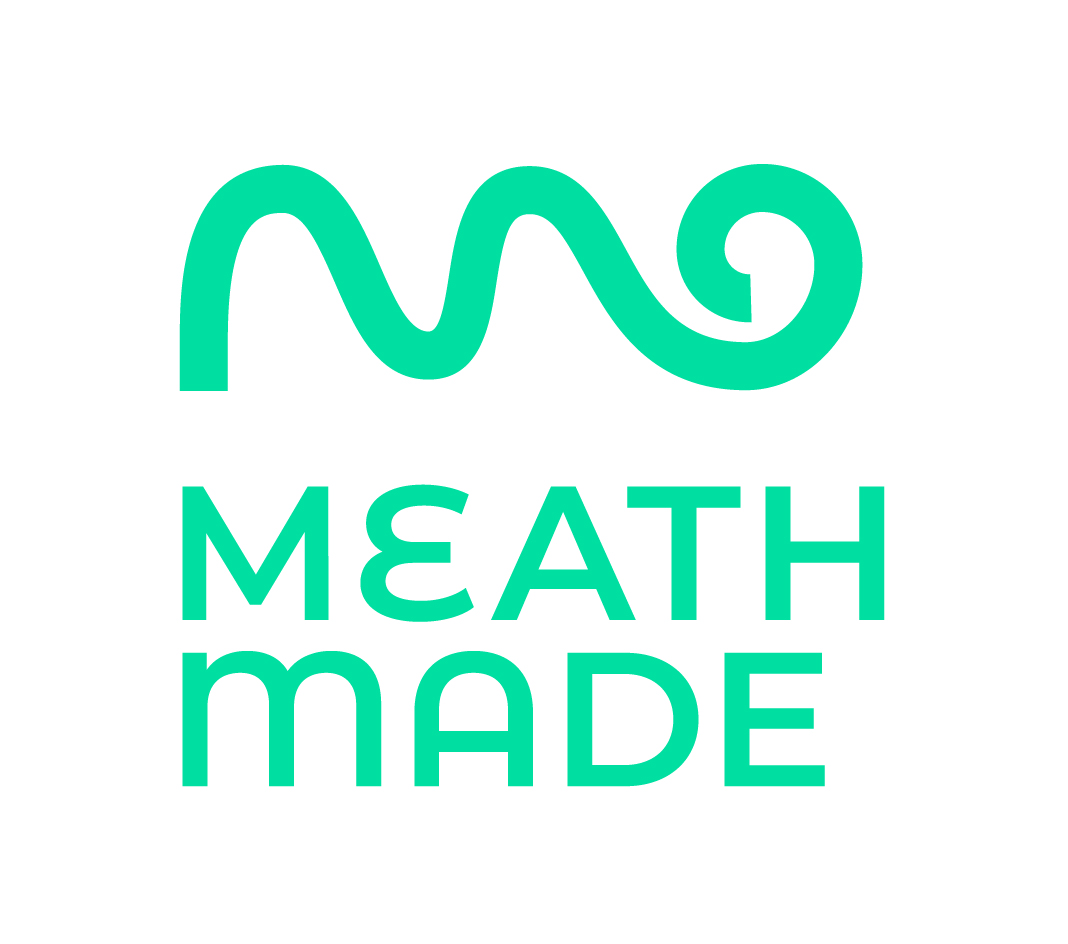 Green stylized wave-like logo above the words 'MEATH MADE' with the letter E reversed in MEATH and the letter E capitalized in MADE, all on a white background.