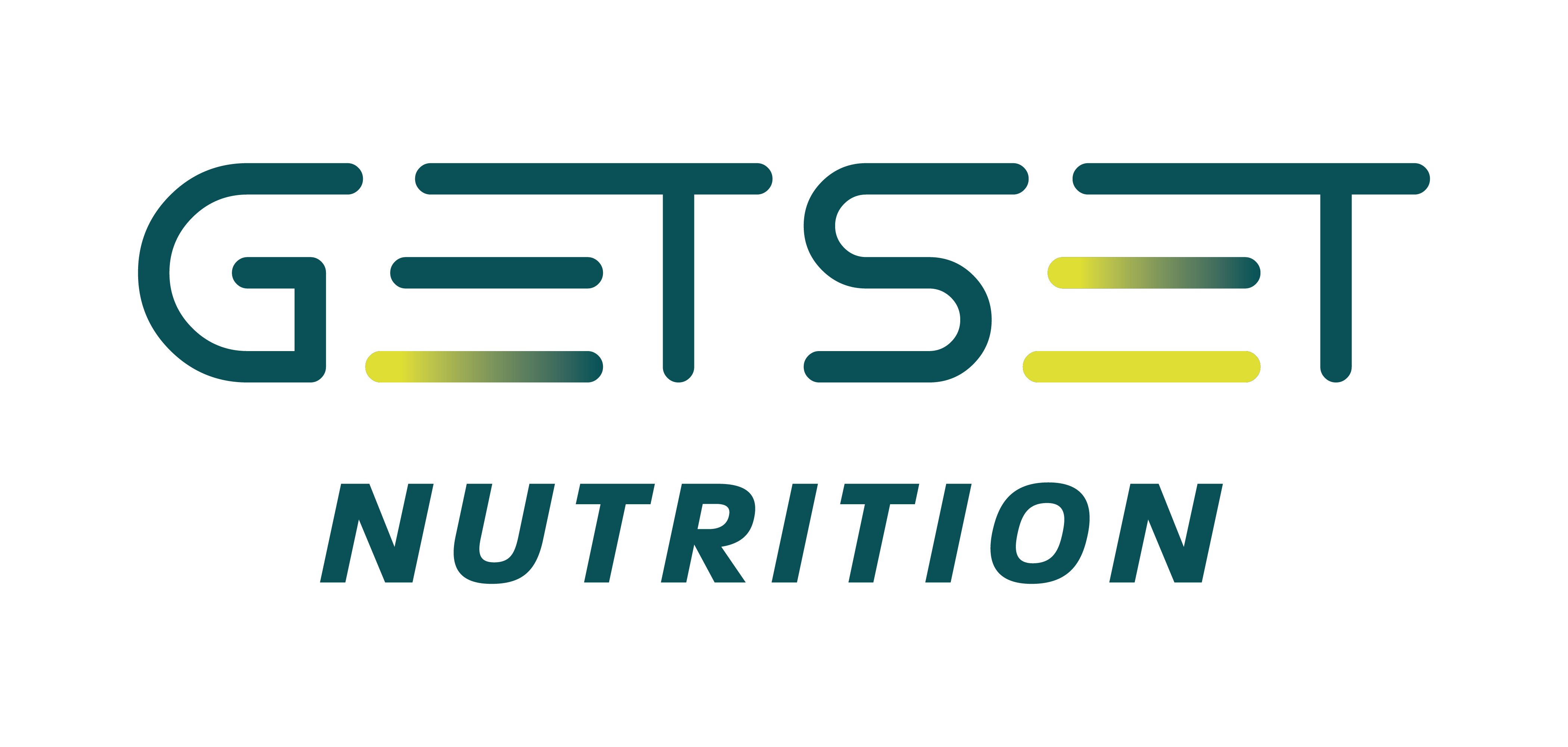 GETSET NUTRITION logo with stylized letters and gradient yellow-green horizontal bars in letters G, S, and E.