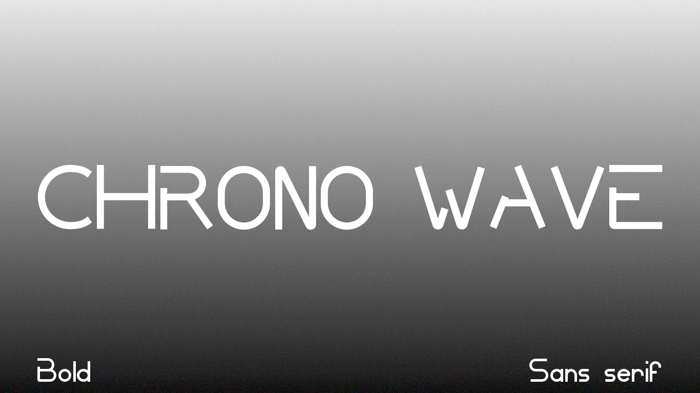 image avec le nom d'une typographie créée par maxime allezy : chrono wave