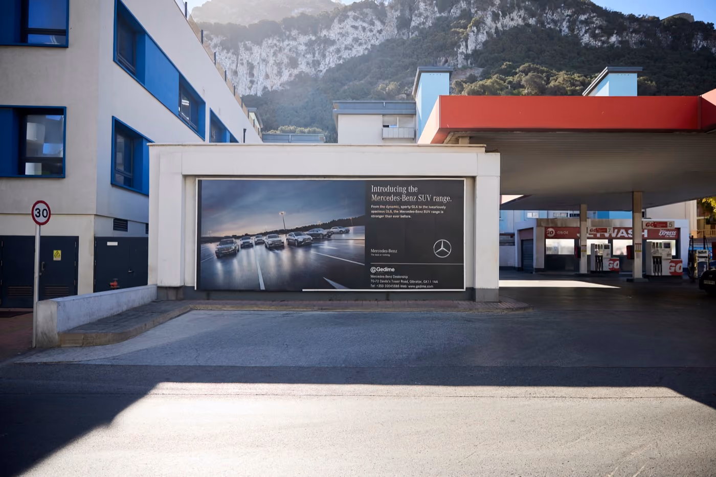 Roadside billboard in Gibraltar
