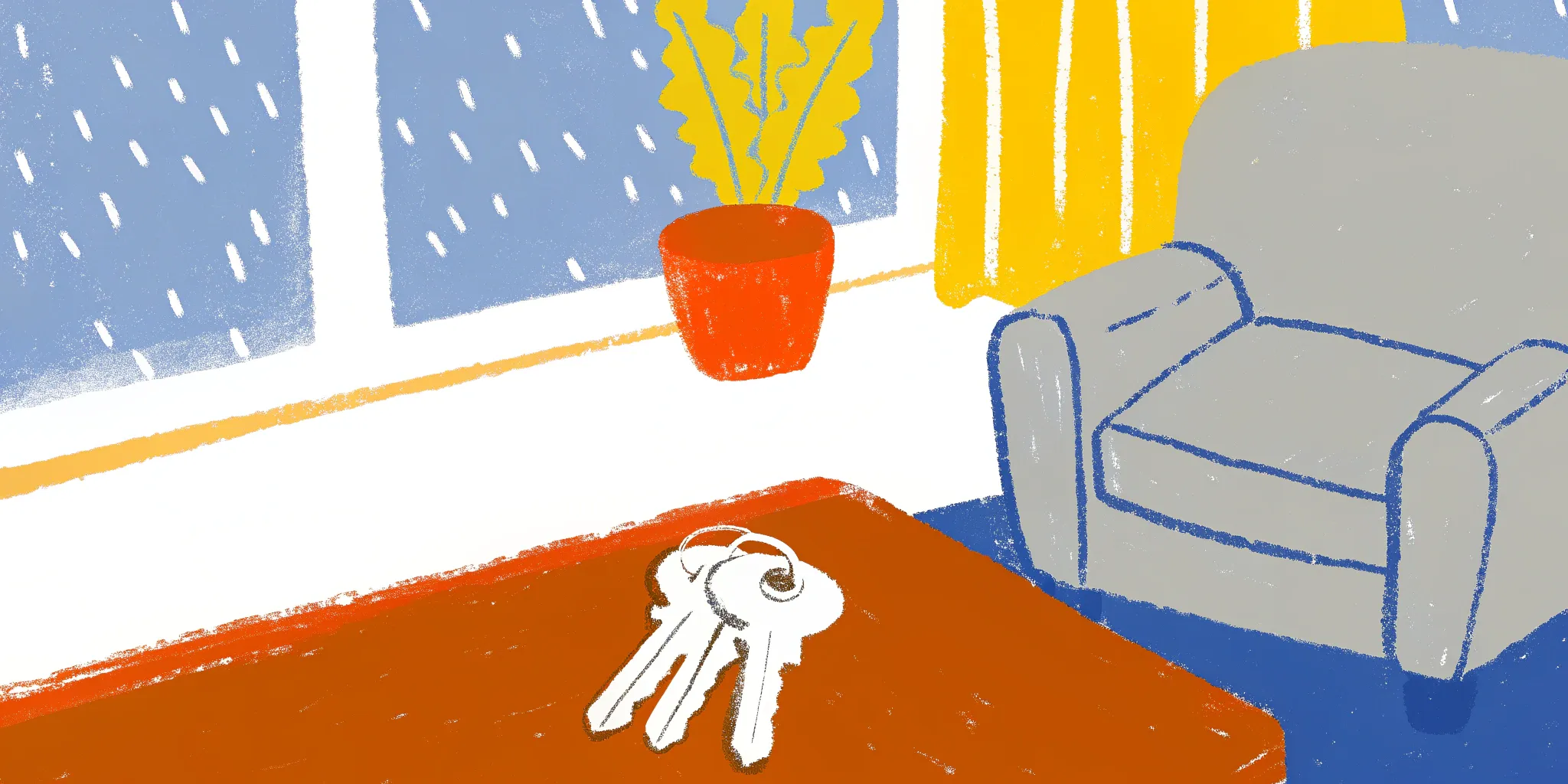 Keys on a table for a new tenant after a successful background check.