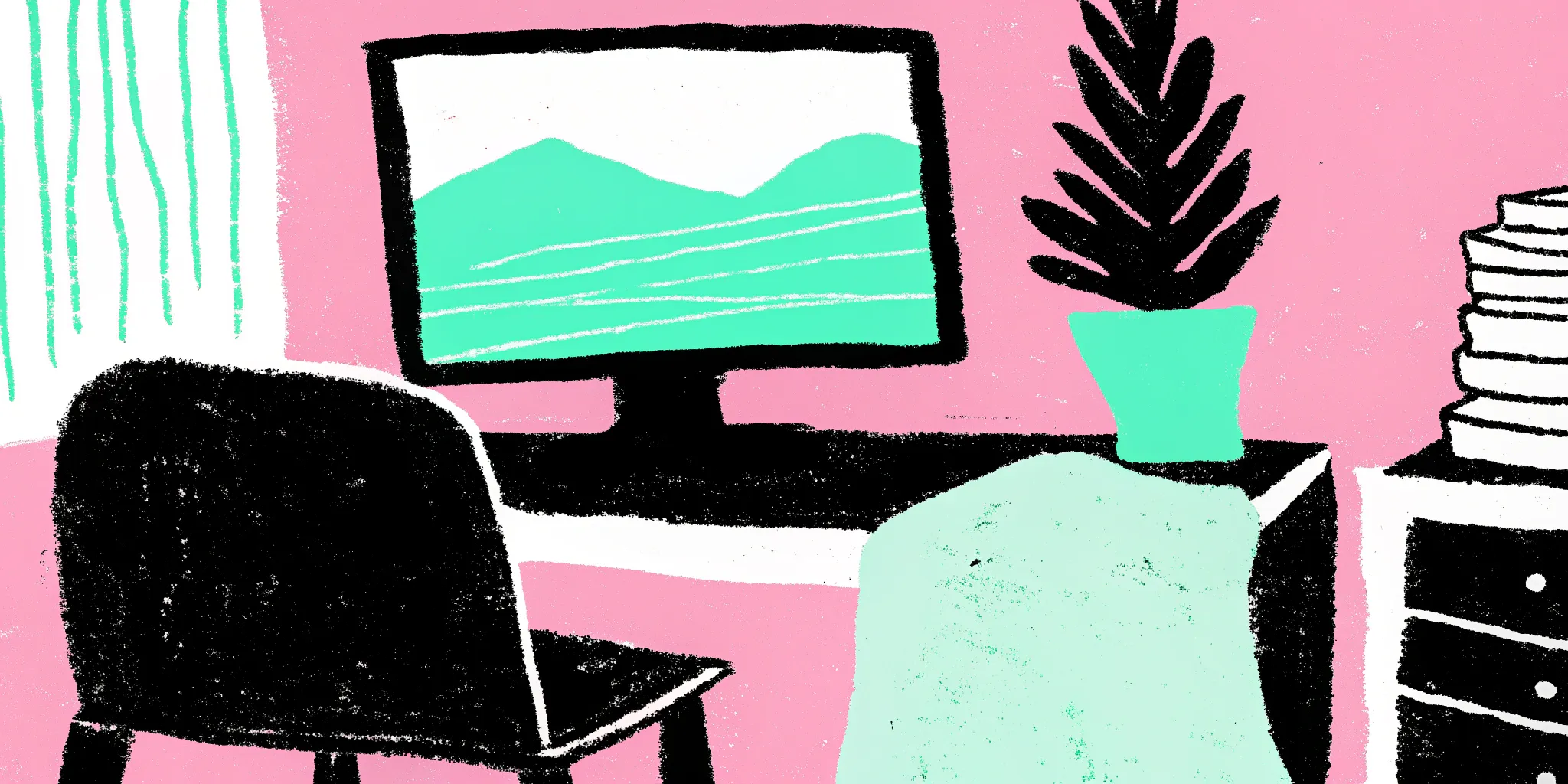 Reviewing the best tenant background check services on a computer at a home office desk.