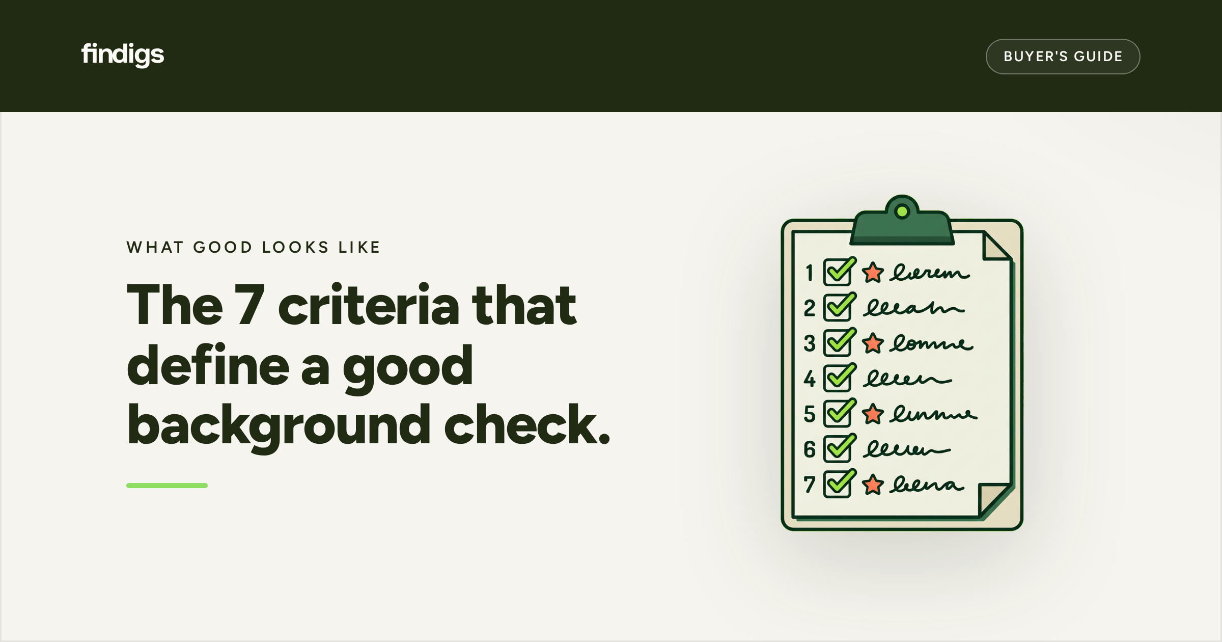 Seven criteria checklist