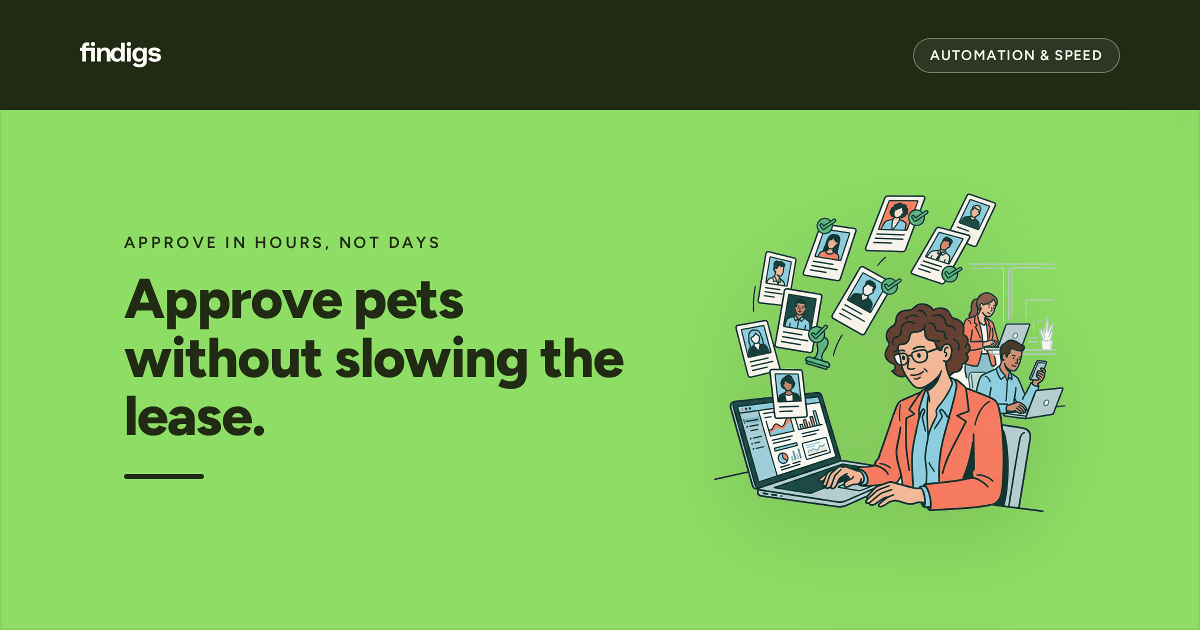 A typographic design stating pet screening for property managers