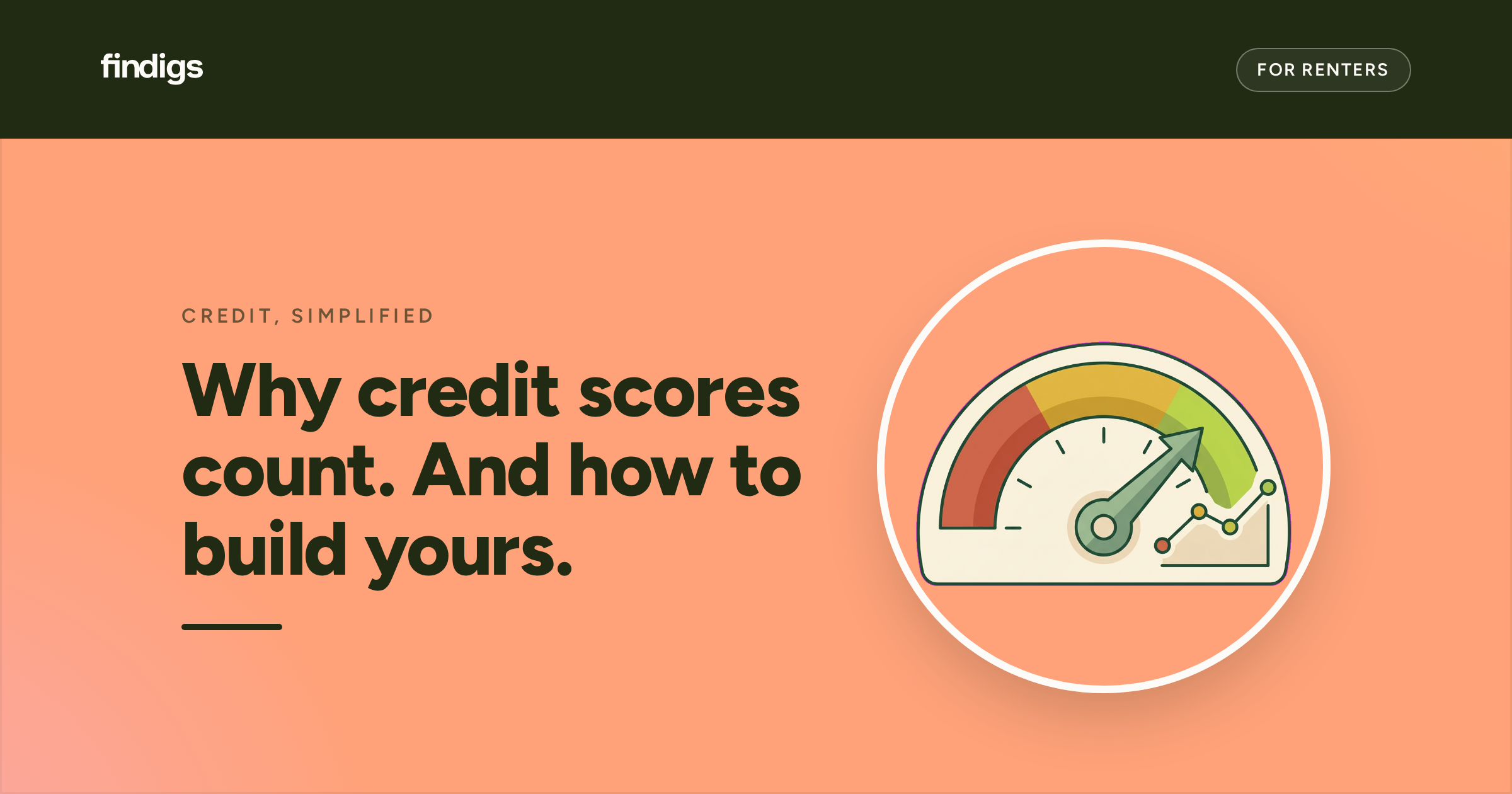 A card reads "Why credit scores count in renting (and how to build yours)."