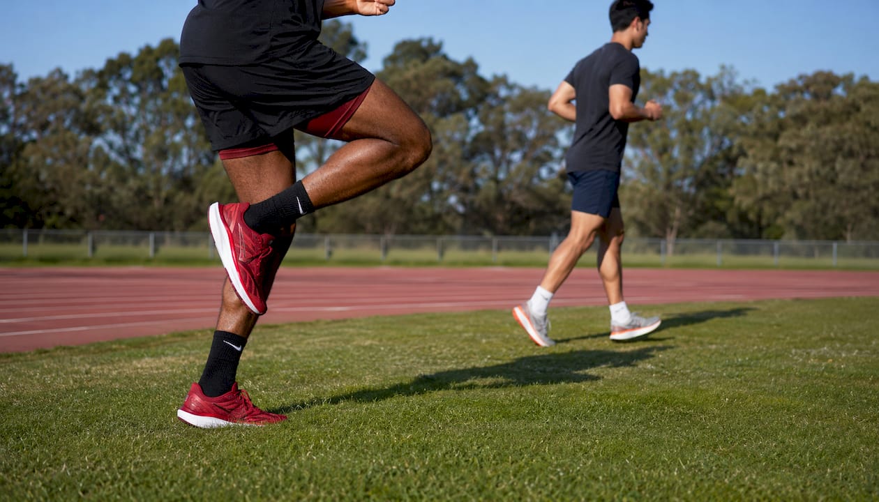 Runners performing phased rehab exercises