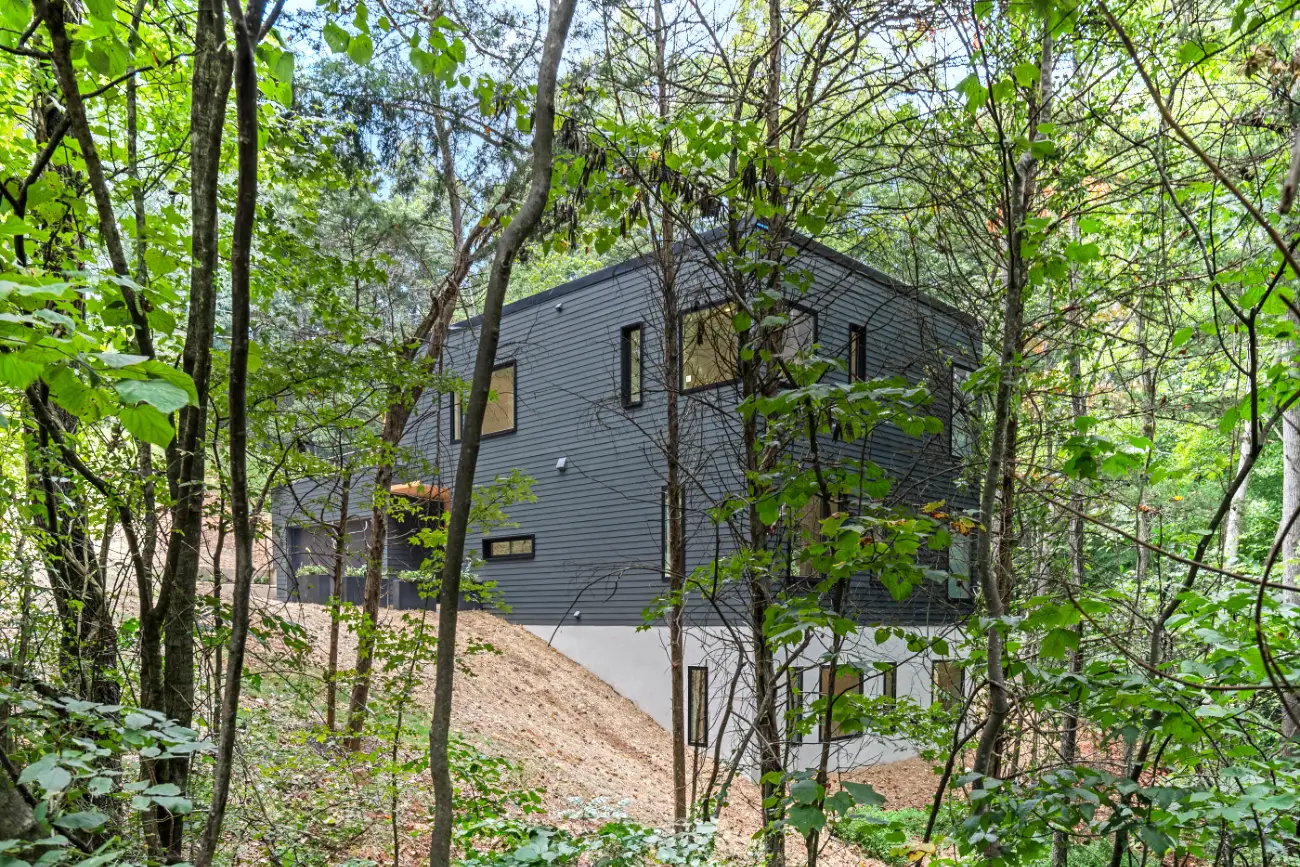 House surrounded by trees