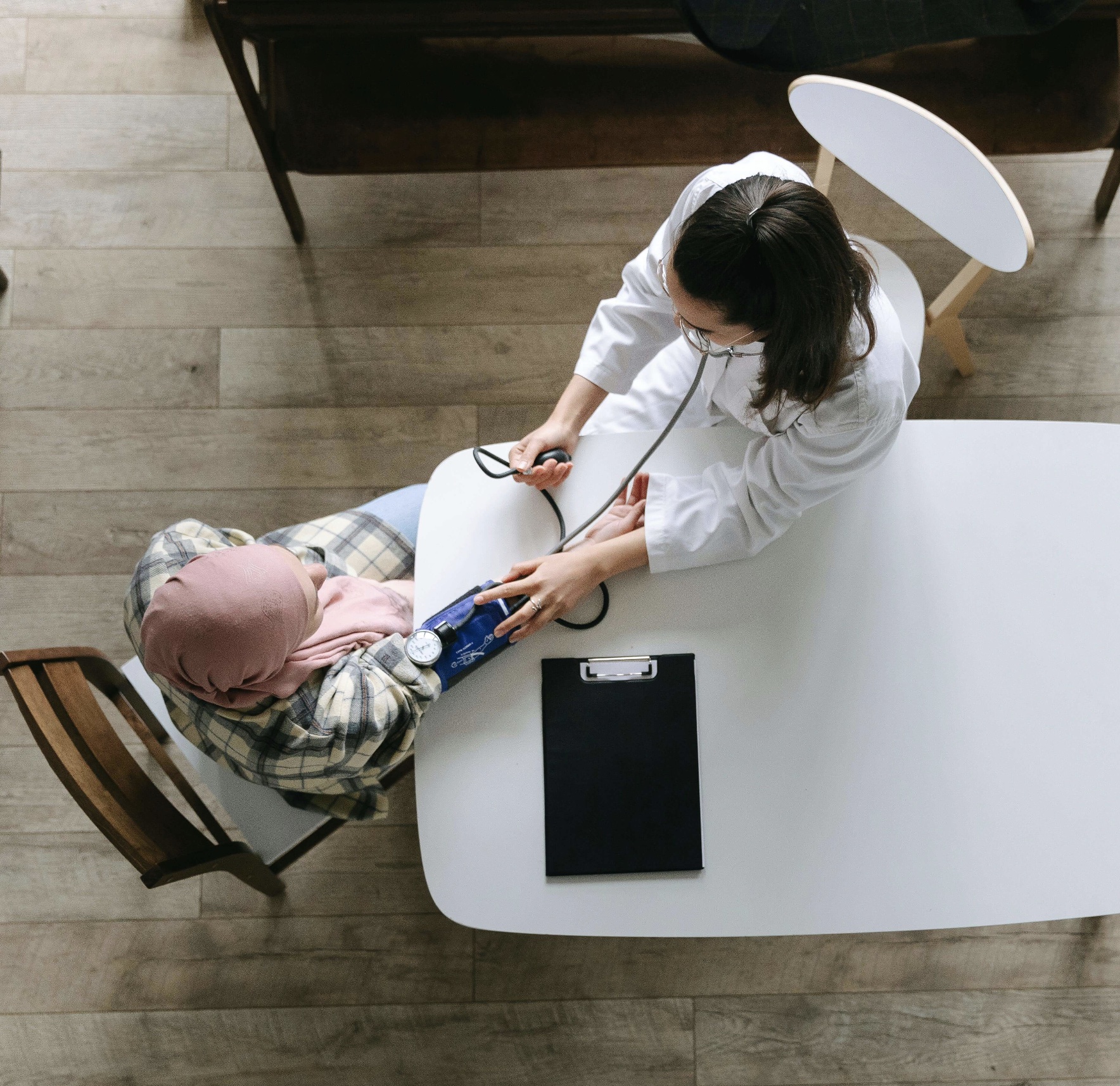 Licensed caregiver assisting a senior with daily activities