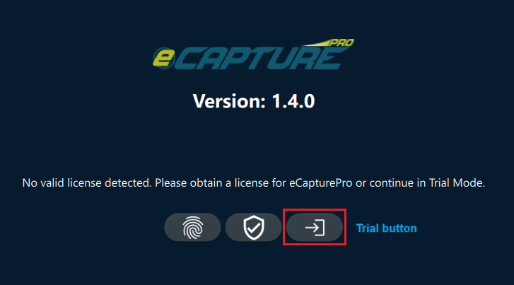 eCapture Pro license screen