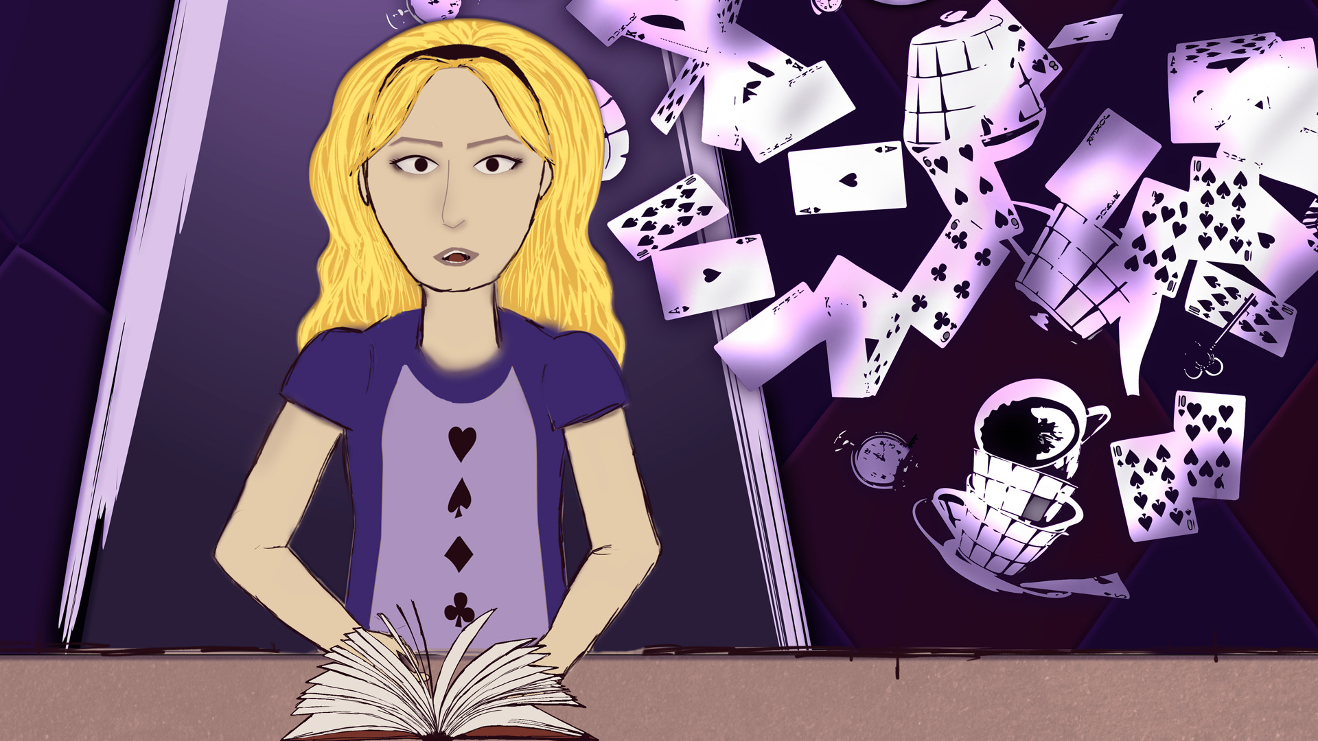 Illustration of zombie hands reaching through an open doorway.