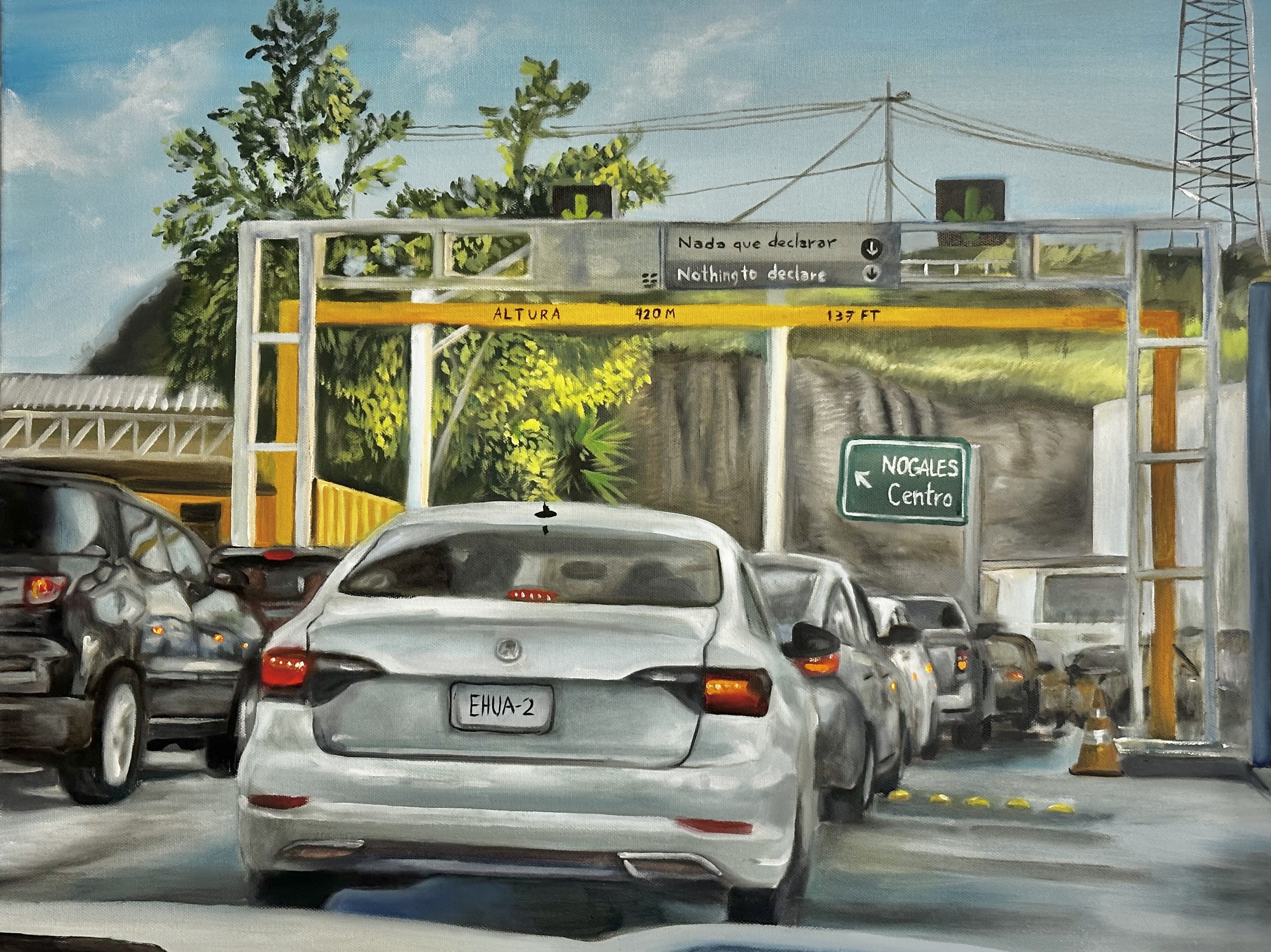 Illustration of zombie hands reaching through an open doorway.