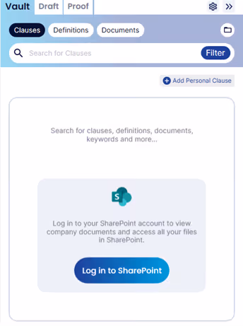 Showing a log in to Sharepoint