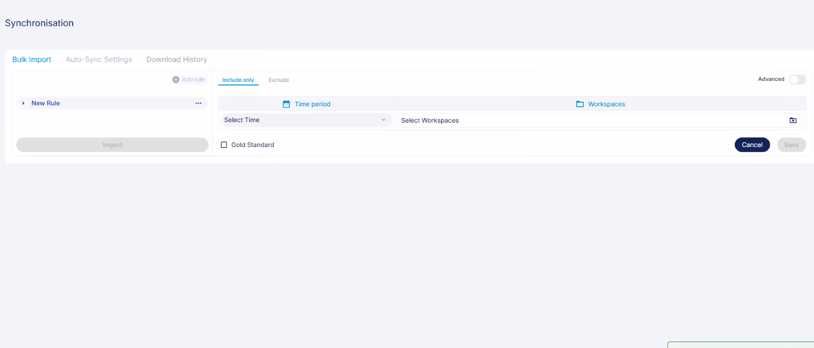 Bulk import with the 'Gold Standard' option