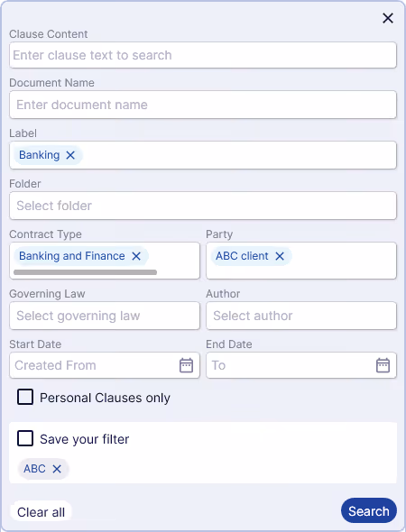 The 'Save your filter' option