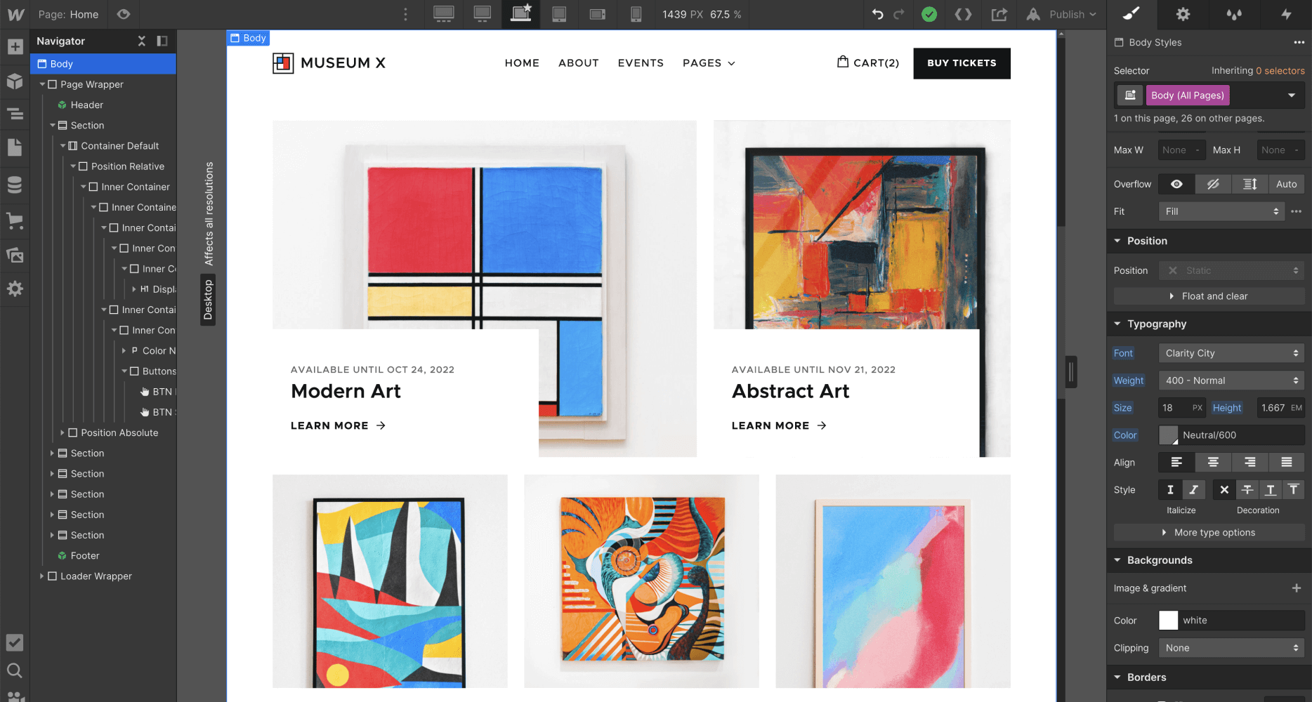Icons And Graphics - Museum X Webflow Template